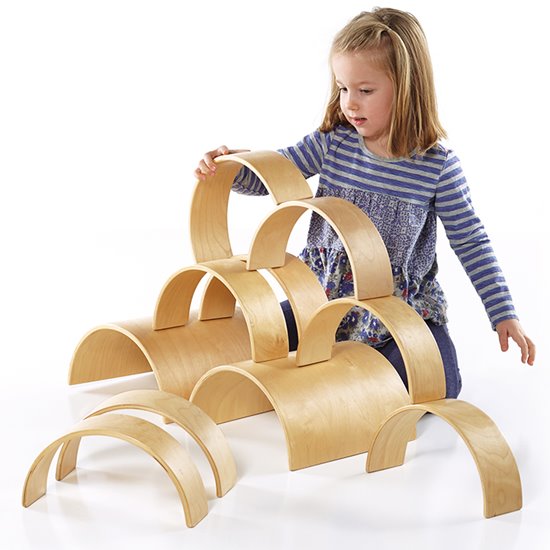 Birch plywood stackable curved arches and tunnels structure
