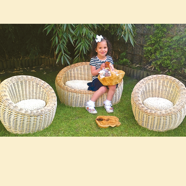 Set includes sofa and 2 chairs - with removable seat pads