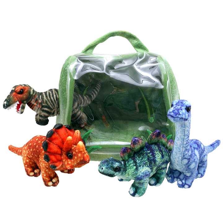 Dinosaur puppets and a bag