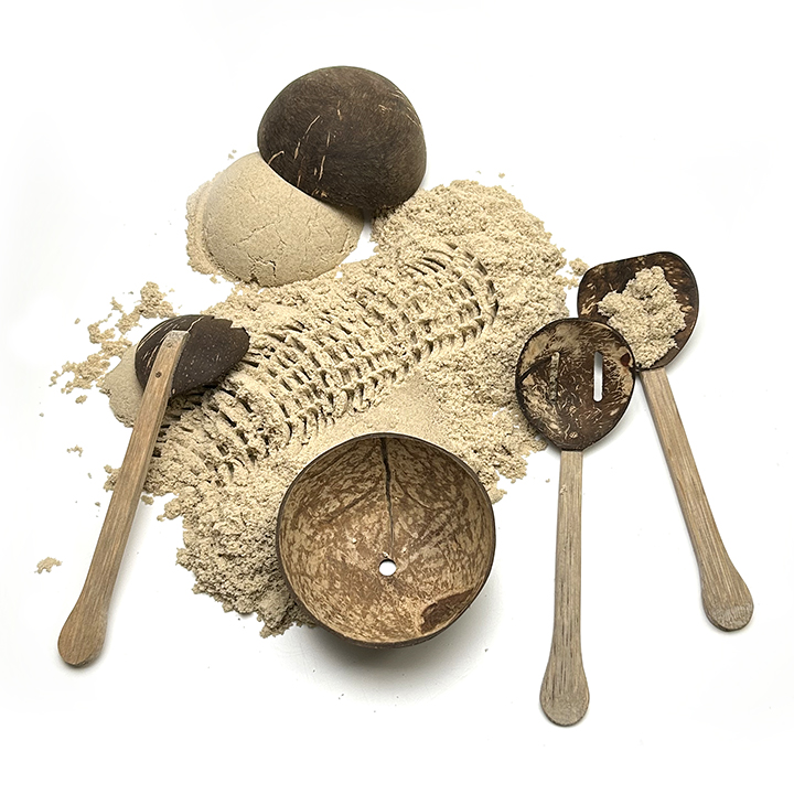 Coconut shell scoop and shovel