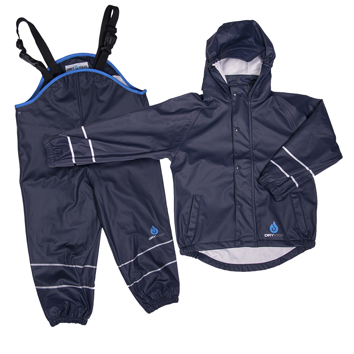 Black waterproof jacket and dungaree set