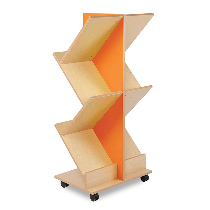 Book ladder display in tangerine