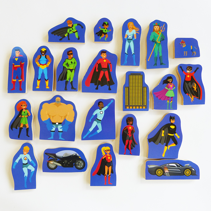 Superhero side of figures