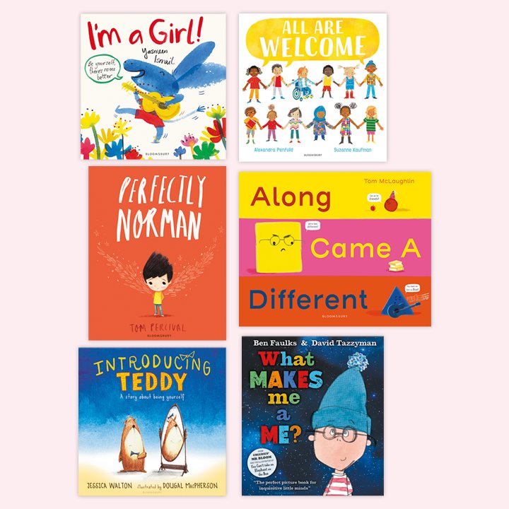 Front covers of pack of books on celebrating differences