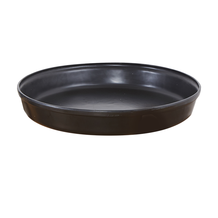 Black deep round play tray