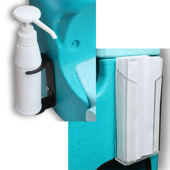 Soap Dispenser and Paper Towel Holder for Hand Wash Units