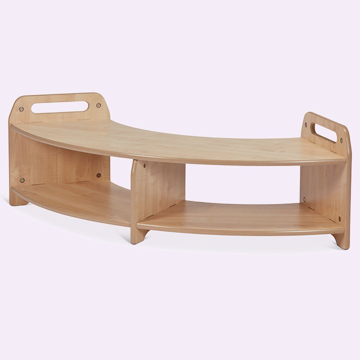 Curved low shelves