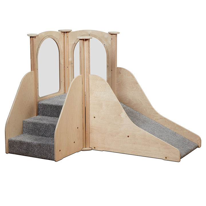 Birch plywood mini gym with steps and a ramp