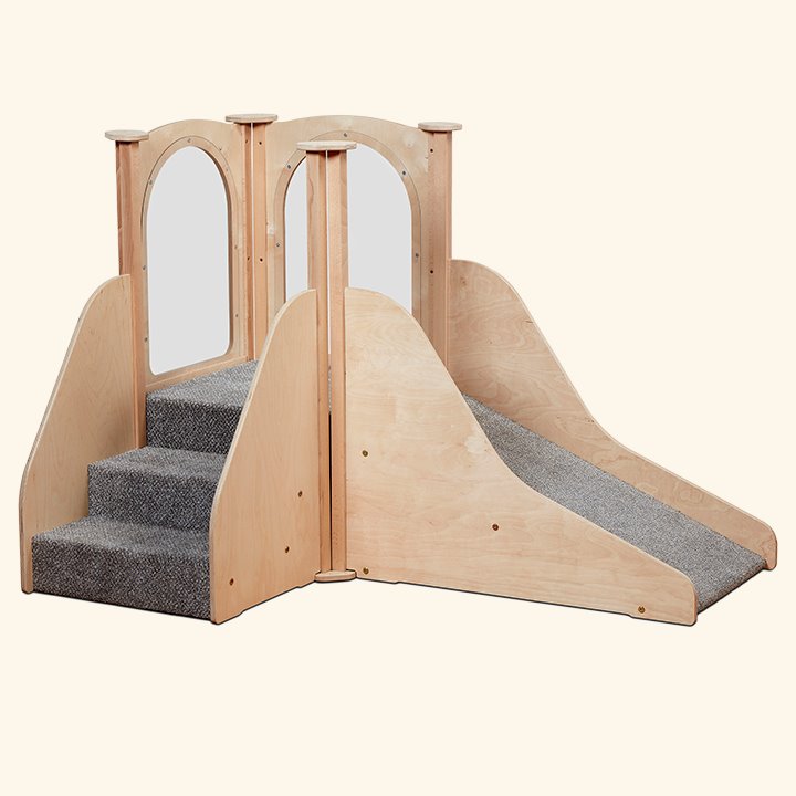 Birch plywood mini gym with steps and a ramp