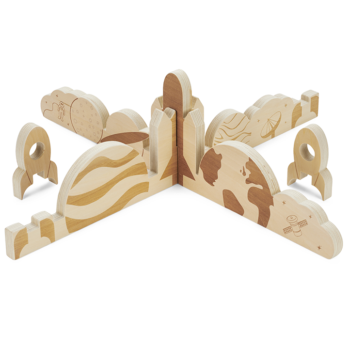 2 panels and rockets that slot together