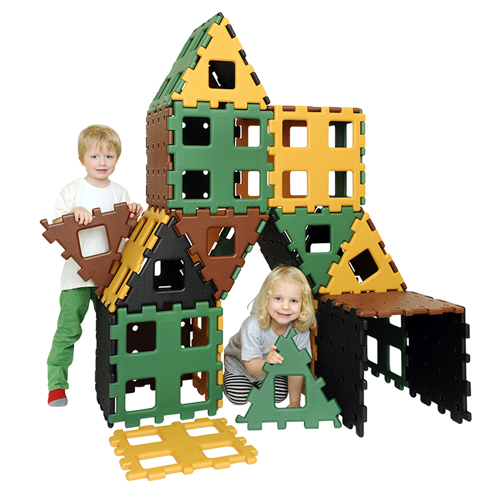 Really big and chunky pieces to build towers, rockets and more