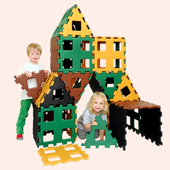 Really big and chunky pieces to build towers, rockets and more