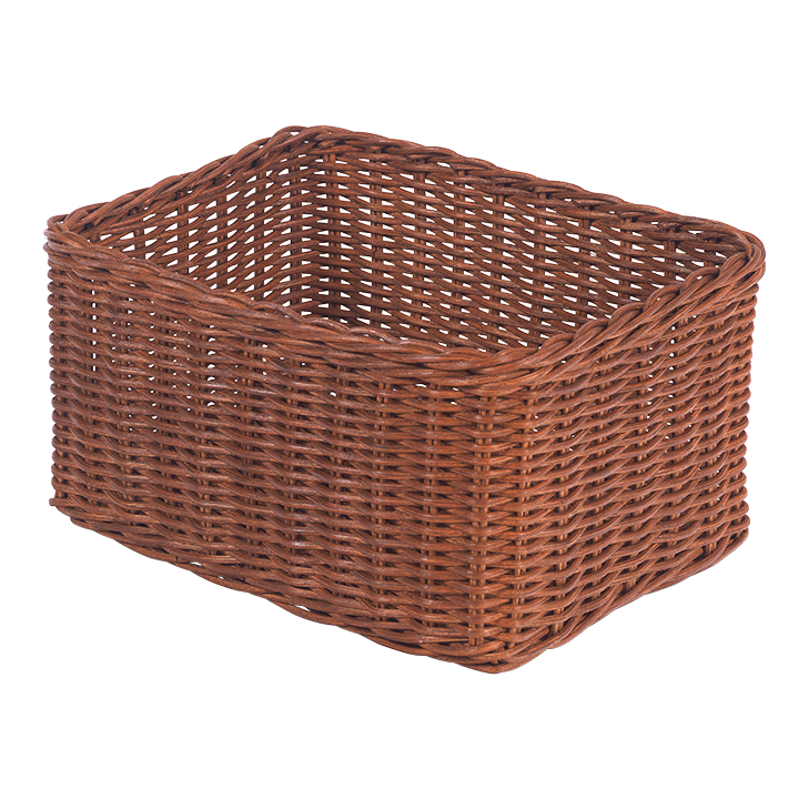 Rattan storage basket.