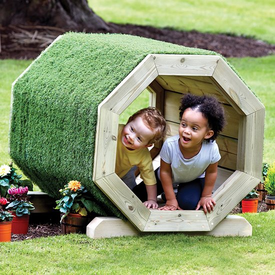 Wooden garden play tunnel