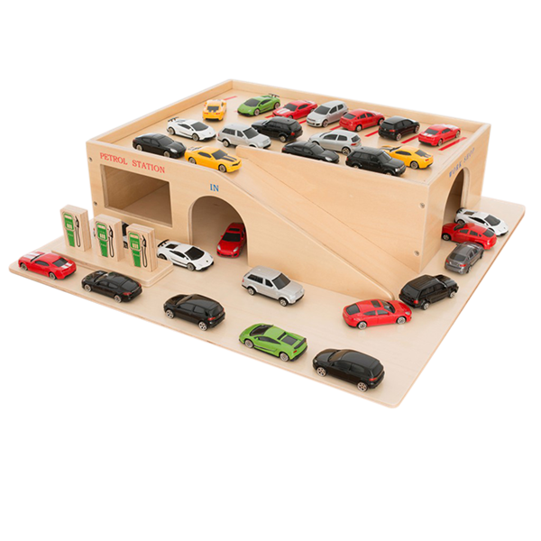 Wooden Garage and Cars Early Years Direct