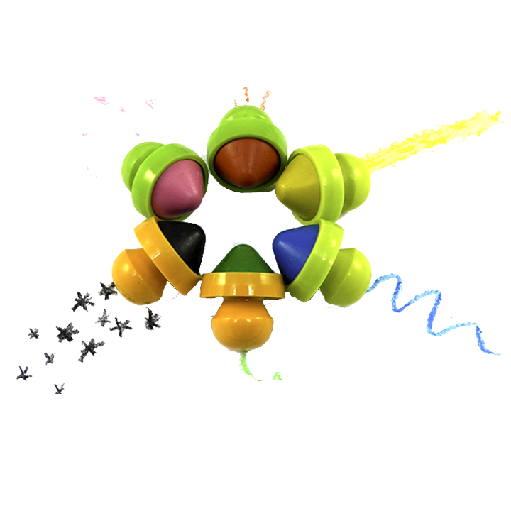 Set of coloured wax crayons