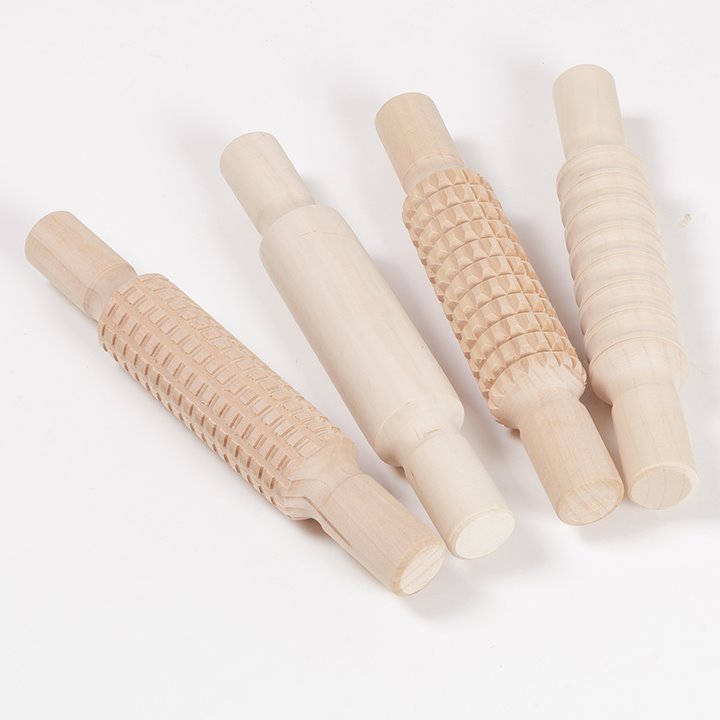 Set of rollers - three patterned rollers and one plain