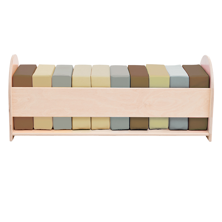 10 natural cushions in a storage unit