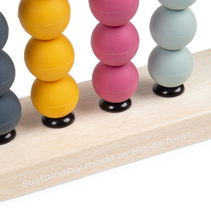 Modern coloured abacus beads