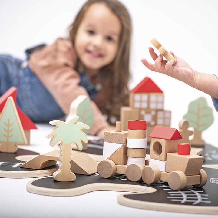 Chunky blocks to make an island scene