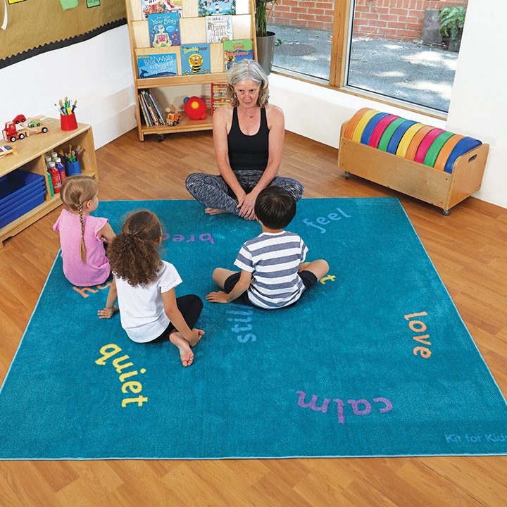 Children sat on mindfulness carpet