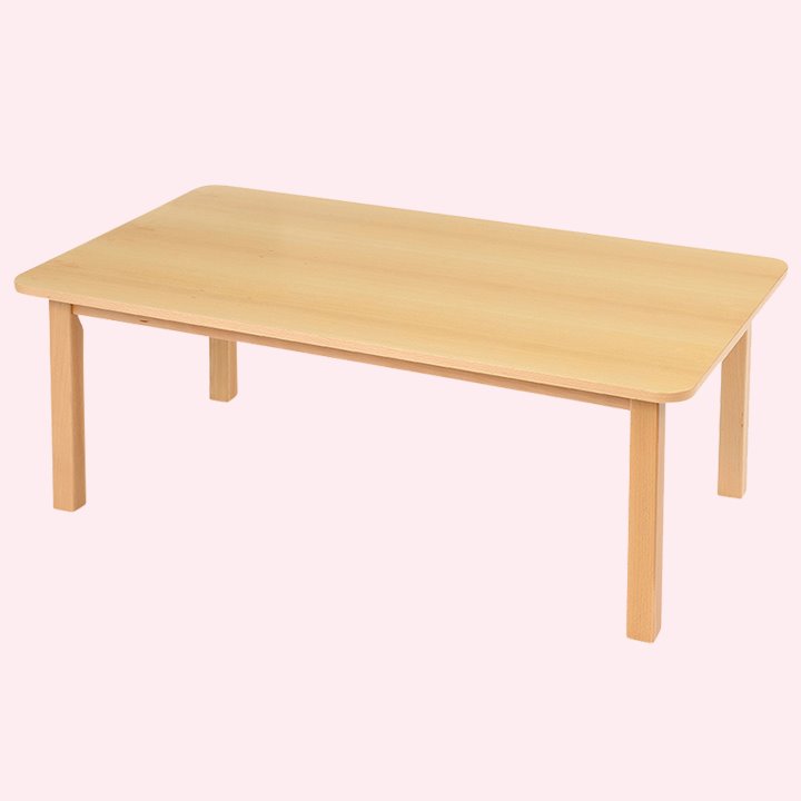 Rectangular beech veneer table